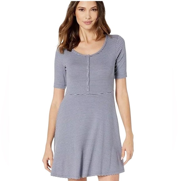 TOAD & CO | NWOT DAISY RIB STRIPED HENLEY DRESS POCKETS MICRO MODAL | MEDIUM - Picture 11 of 12